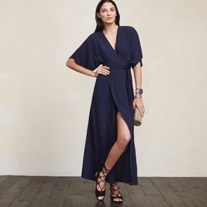 REFORMATION Elle Maxi Dress in Navy Blue 8